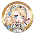 Badge featuring Marie as an idol for the Atelier 25th Anniversary live concert