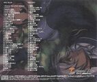 Back cover artwork and song list.